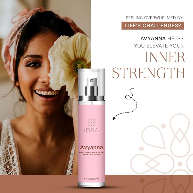 IDRA Avyanna Essential Oil Blend by Idra Wellness Inspire The Powerful Woman Therapeutic Grade Aroma for Diffusers & Aromatherapy Jasmine Cedarwood Vanilla 120 mL