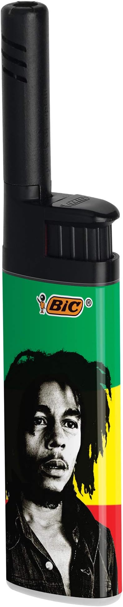 BIC EZ Reach Candle Lighter, The Ultimate Lighter with Extended Wand for Grills and Firepits (1.45-inch), Bob Marley Lighters, 4 Count Pack (Assortment of Designs and Packaging May Vary)