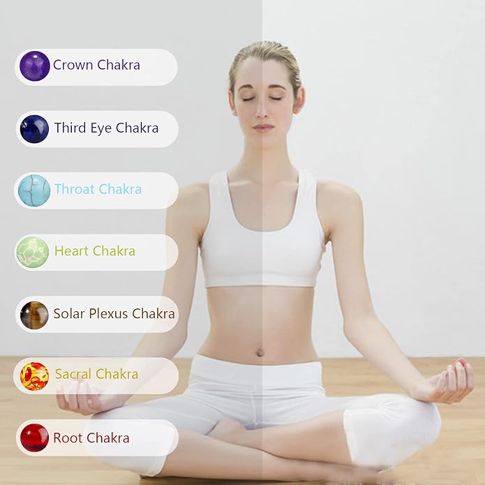ONESING 2-12 Pcs Chakra Bracelets for Women Rock 7 Chakras Crystals and Healing Stones Bracelets 8mm Crystal Bracelets Yoga Beaded Bracelets for Women Men Essential Oil Diffuser