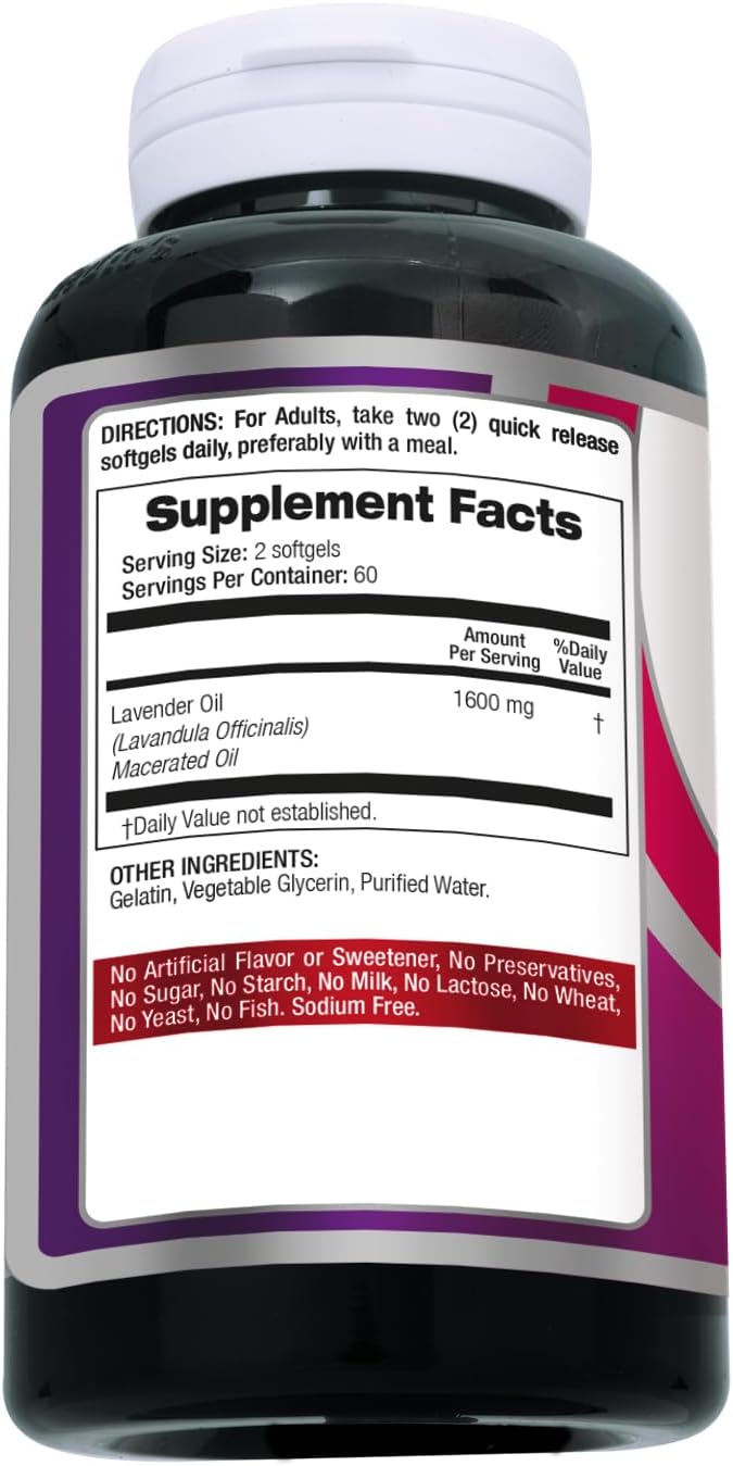 FITO MEDIC'S Lab | Lavender Pills |120 Soft gels | 1600 mg | Better Absorption | Lavender Extract | Lavanda Oil
