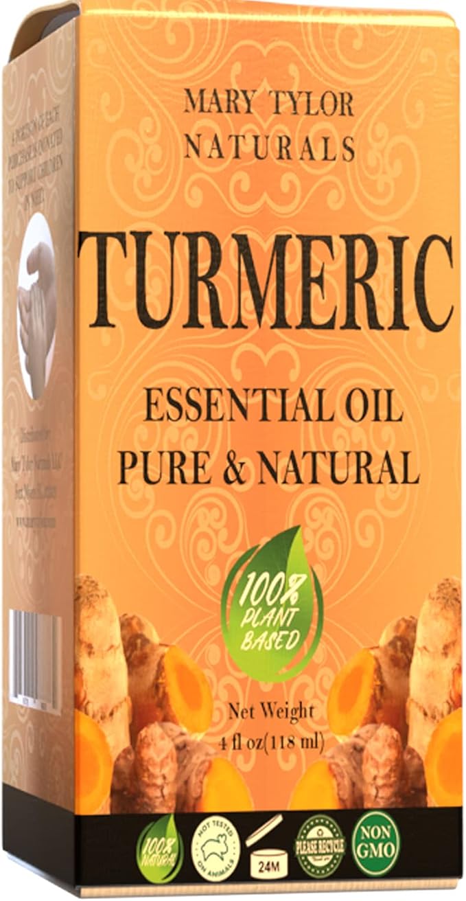 Turmeric Essential Oil (4 oz), Premium Therapeutic Grade, 100% Pure and Natural, Perfect for Aromatherapy, Diffuser, DIY by Mary Tylor Naturals