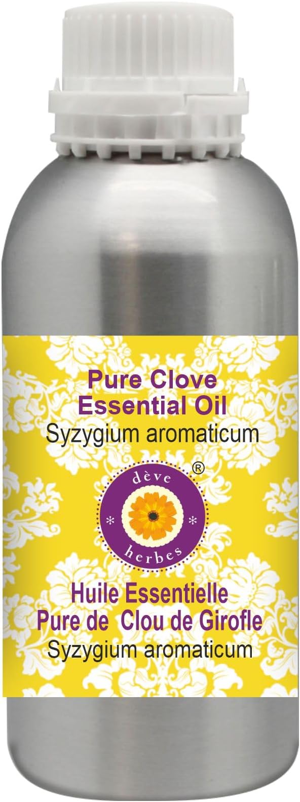 Deve Herbes Pure Clove Essential Oil (Syzygium aromaticum) Steam Distilled 630ml (21 oz)