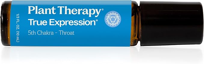 Plant Therapy Chakra 5 True Expression Essential Oil Blend (Throat Chakra) Pre-Diluted Roll-On 10 mL (1/3 oz) 100% Pure