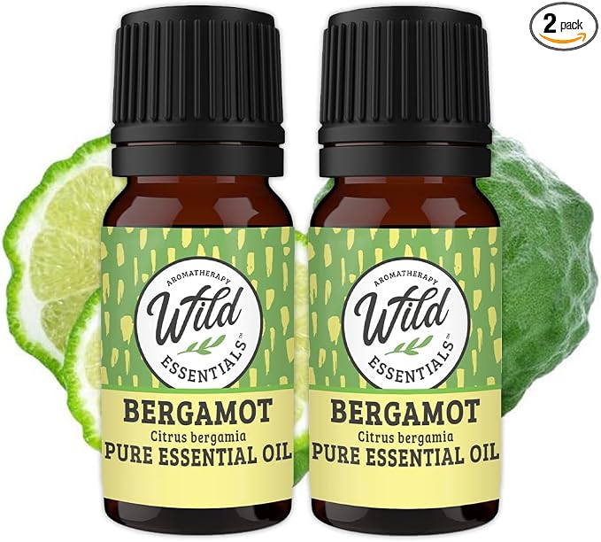 Wild Essentials Bergamot 100% Pure Essential Oil 2 Pack - 10ml, Therapeutic Grade, Made and Bottled in The USA, Citrus, Uplifting