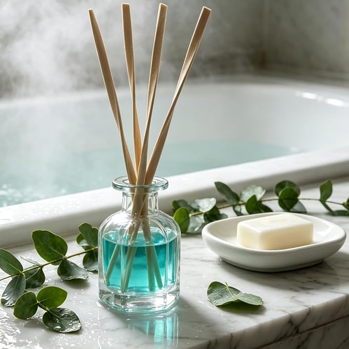 25PCS Volatile Sticks Reed Diffuser Sticks 7mm x 9.45 Inch Twisted, Natural Aroma Essential Oil Refill Replacement for Home Fragrance, Artistic Shape for Larger Air Contact