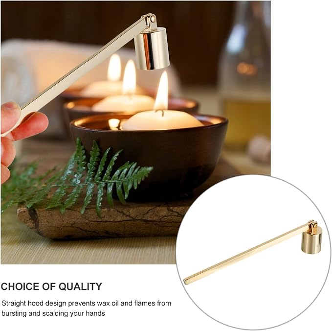 SUPVOX Candle Snuffer Metal Candle Extinguisher with Straight Hood Design 6.69 Inch Ergonomic Handle Accessory for Safe Wax Protection and Easy Use
