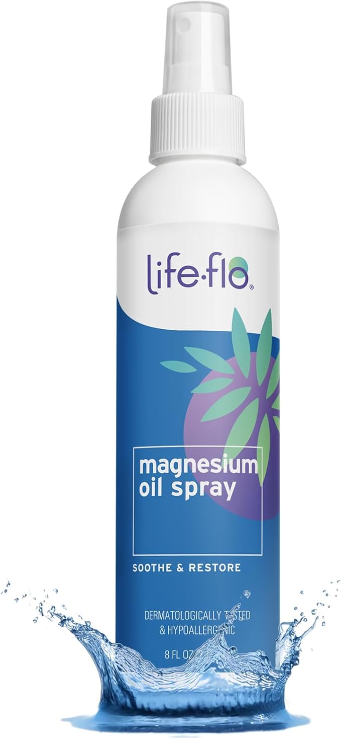 LIFE-FLO Magnesium Oil for Feet and Body - Topical Magnesium Spray Soothes Muscles, Joints When Massaged Into the Skin - Doubles as a Deodorant Spray or Bath Oil, Hypoallergenic, 8 Fl Oz