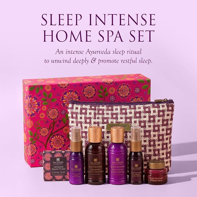 SPA CEYLON Sleep Intense Home Spa Set for Deep Restful Sleep | Ayurveda | Relaxation | Tranquility | Body Gifts Set for Mothers day gifting