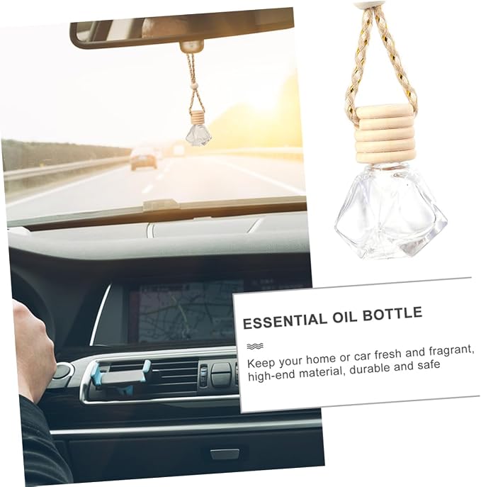 Mikinona 8pcs Car Aromatherapy Bottle Empty Perfume Hanging Bottle Kit Portable Diffuser