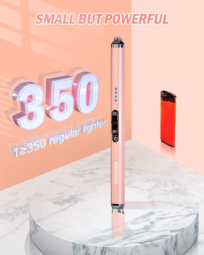 Dual Arc Electric Candle Lighter Gift Box Rechargeable USB Lighter Gifts for Women Men Plasma Arc Lighters for Candle Gift Choice (Rose Gold)