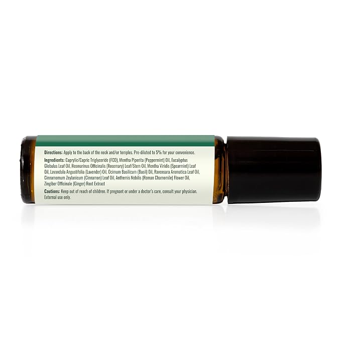 Plant Therapy Tension Relief Essential Oil Blend Pre-Diluted Roll-On, 10 mL (1/3 oz), Pure Essential Oils Diluted in Fractionated Coconut Oil for Ready-to-Use Application