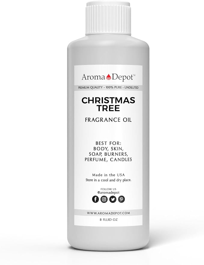 Aroma Depot 8 oz / 8 Ounce Christmas Tree Perfume/Body Oil (7 Sizes) Our Interpretation, Premium Quality Uncut Fragrance Oil Floral Scent (Ounce Plastic Bottle (240ml))
