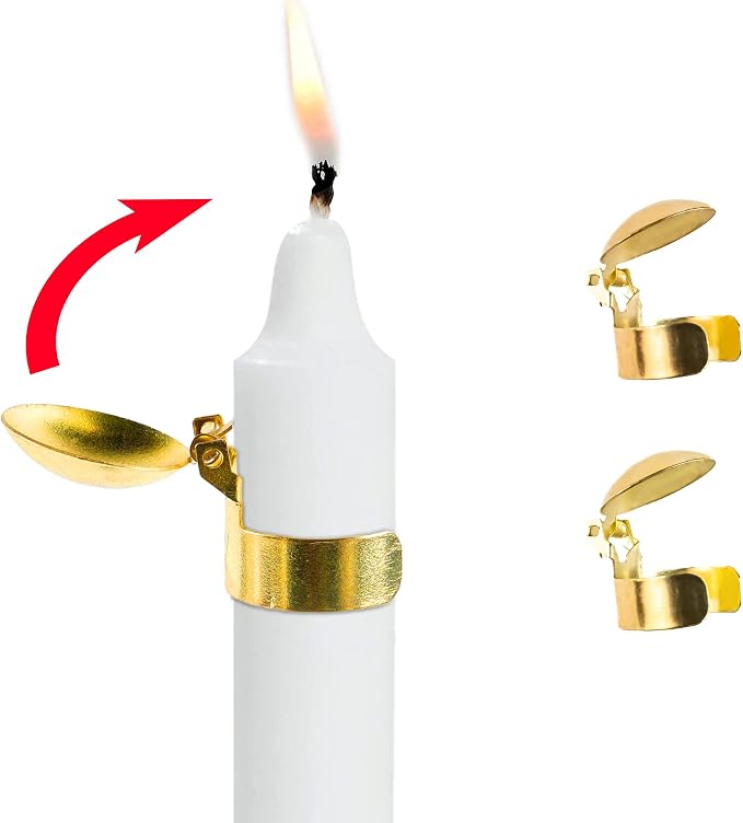 OLEEK (3Pcs Automatic Candle Extinguisher Gold Automatic Swedish Candle Extinguisher, Taper Automatic Candle Snuffer, Candle Care kit Candle Tools, Swedish Candle Snuffer Set, Trimmer