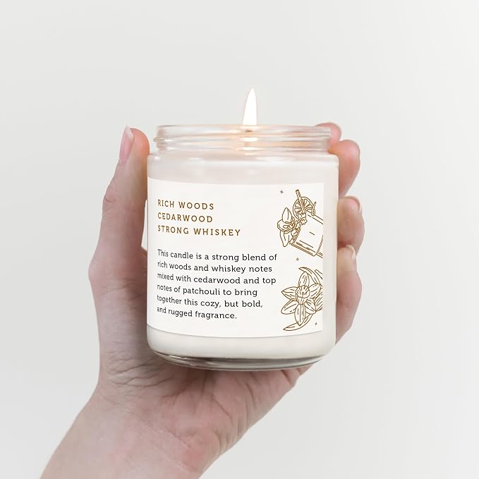 CE CRAFT Scented Candle - Gift for Coworker, Funny Gift for Her, 8 Ounce Glass Jar Candle, 50+ Hour Burn Time (Whiskey Business)