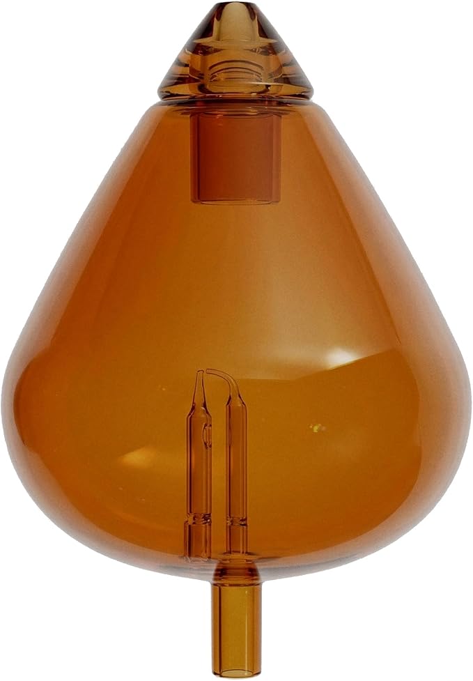 20ml Hand-Blown Glass Atomizing Chamber for Waterless Essential Oil Diffusers, Amber Reservoir, Plastic-Free Nebulizing Vessel, DIY Replacement Accessory, [Amber]