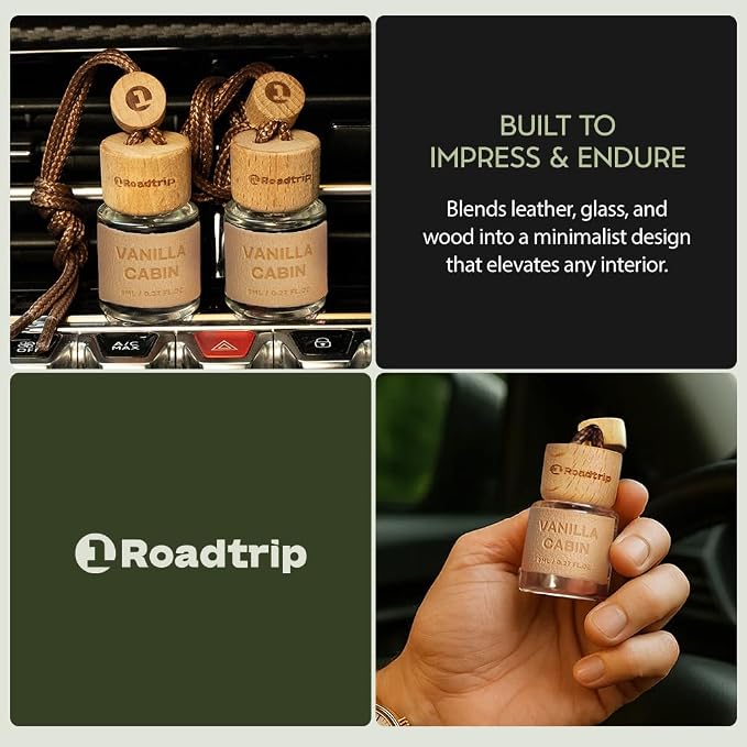 Hanging Air Freshener - Long Lasting Essential Oil Diffuser - Car Accessories for Men & Women - Pack of 2 Non-Toxic Car Air Freshener - 0.27FL OZ/8ML (Vanilla Cabin)