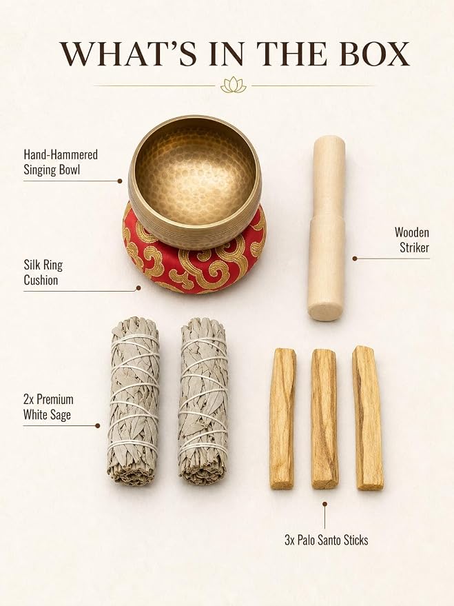 TOMOKO White Sage Smudge Product (Tibetan Singing Bowl), Healing, Purifying, Meditating, Incense & Cleansing!