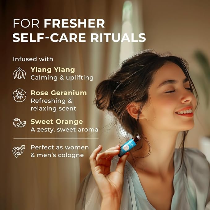 Stress Relief & Brain Booster Roll On Set - Aromatherapy Grade Essential Oils Roll On Set - 2x0.34 fl oz - Gya Labs