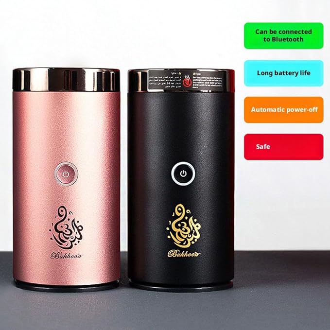 Car Incense Burner Electric Bakhoor Burner, Portable Aluminum Alloy USB Rechargeable Diffuser for Car Home Decor