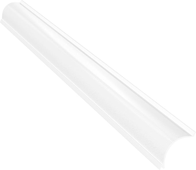 KASTLITE C-Shaped Under Cabinet Light Cover Replacement | Custom Length White Ribbed Acrylic Undercabinet Lens Diffuser | 1-7/8"W x 1-1/4"H | Kitchen Bathroom Vanity Undercounter Lights | Shape B