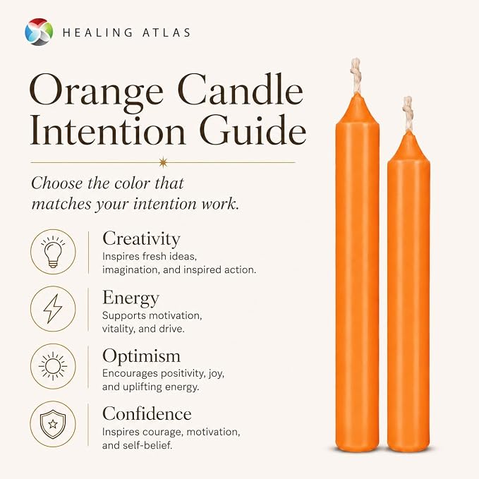 6 Inch Taper Candle 6 Pack Spell, Wicca, Santeria, Energized Candles Velas de 6 Pulgadas Paquete de 6 Velas (Orange (6 Pack))