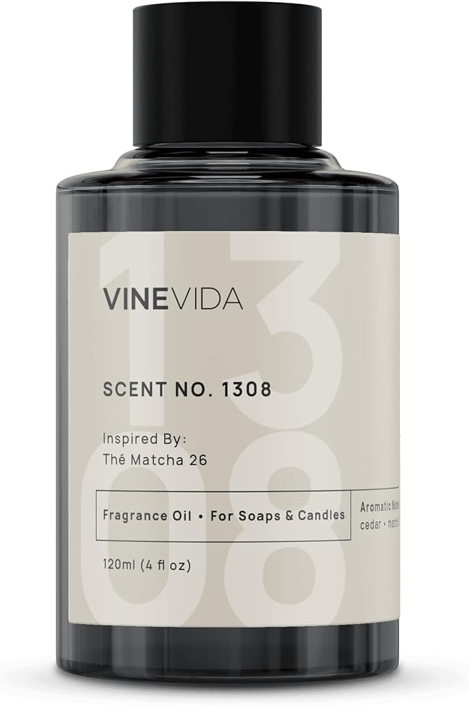 VINEVIDA Scent NO. 1308 Fragrance Oil - 120mL (4oz) - Inspired by: Thé Matcha 26 Fragrance Oil for Candle Making - Made in USA Candle Scents Scents for Soap Making