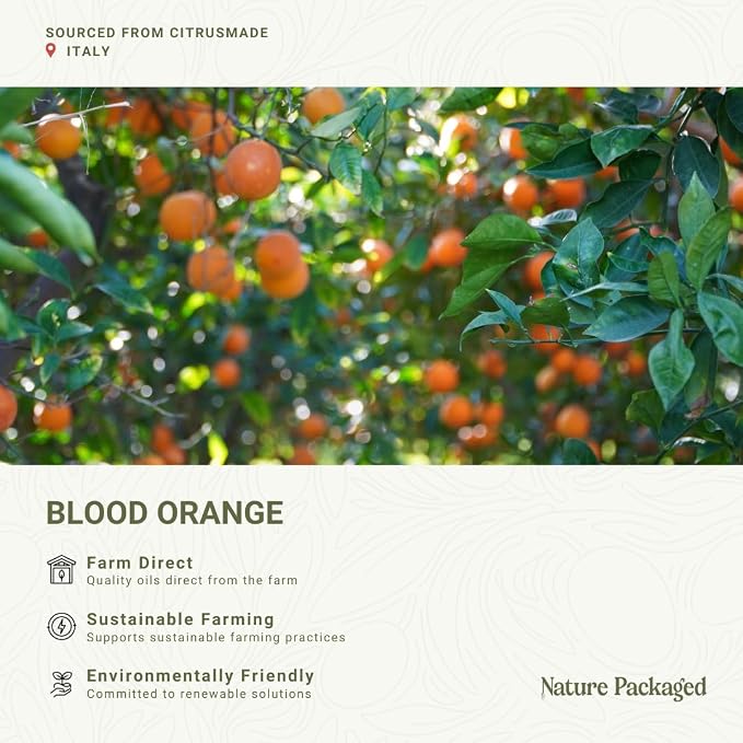 Blood Orange Essential Oil - Direct from Citrusmade in Sicily - Pure Essential Oil for Diffusers and Aromatherapy - Natural Citrus Scent | 100% Pure Therapeutic Grade - 8oz