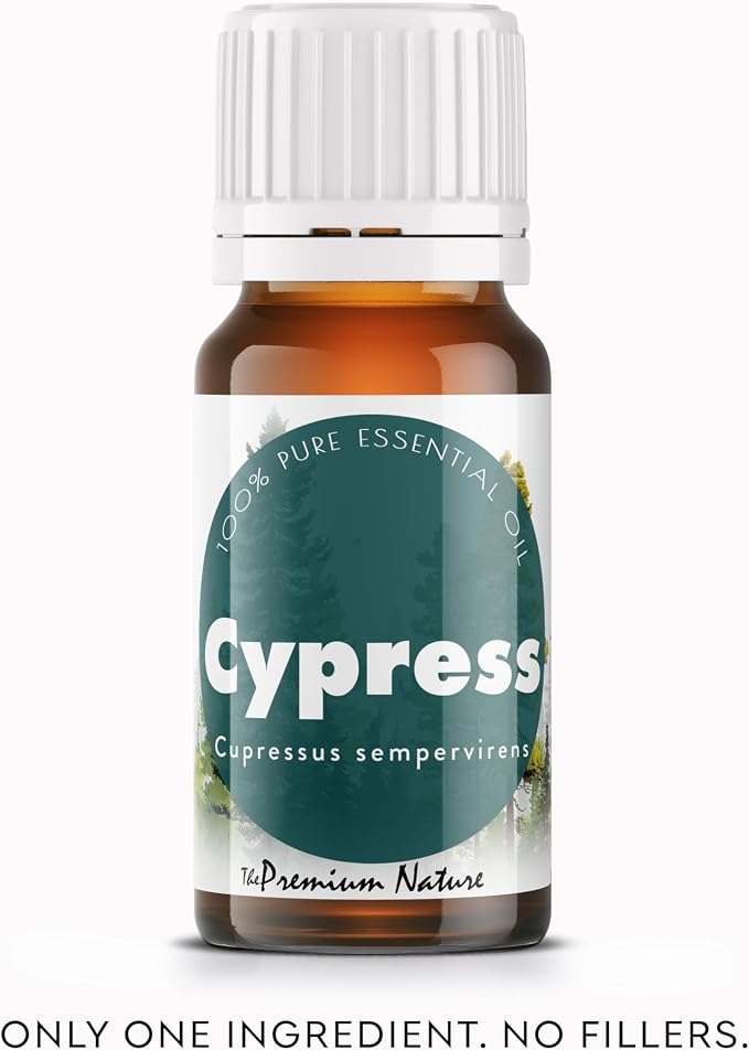 Organic Cypress Essential Oil | 100% Pure & Natural Cupressus sempervirens Leaf & Cone Oil with Fresh Green Woody Aroma | For Diffuser, Candle Making & DIY Aromatherapy Blends, 10ml