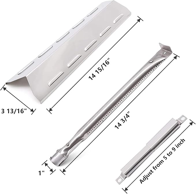 Hiorucet Grill Replacement Parts for Kenmore 6 Burner 146.23681310 146.47223610 146.23766310 Gas Grill Models. Stainless Steel Grill Burner Tubes, Heat Plates, Carryover Tubes Replacement Kit.