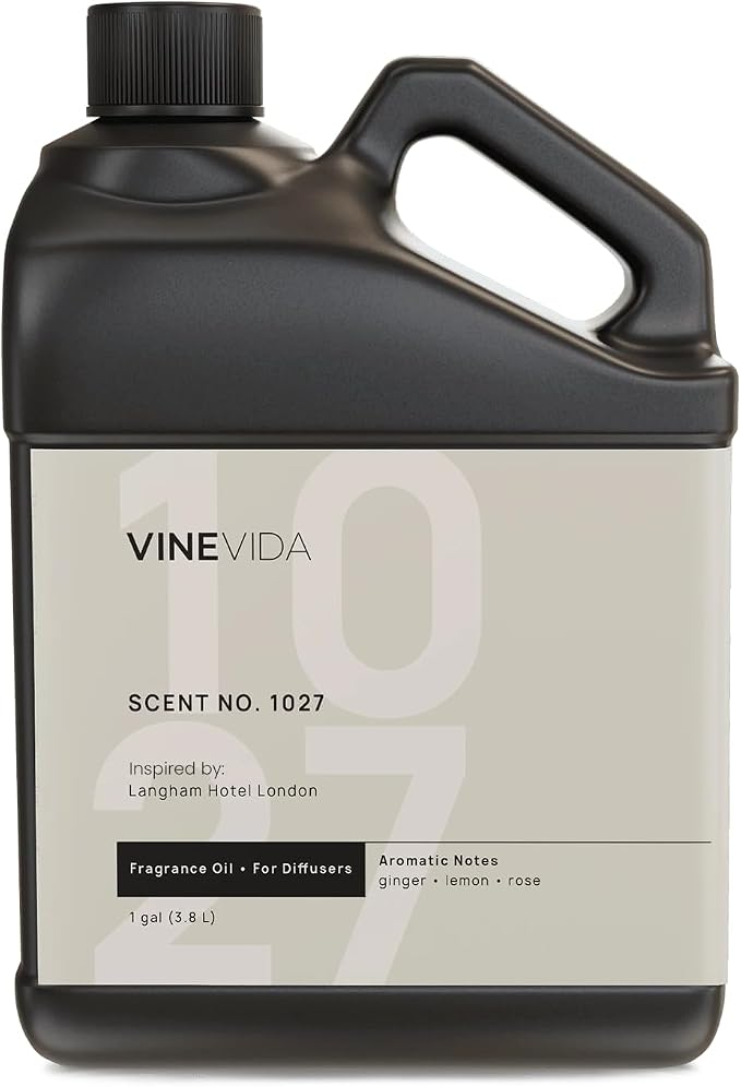 VINEVIDA Scent NO. 1027 Fragrance Oil for Cold Air Diffusers - 1 Gallon (8lbs) - Inspired by Langham Hotel London Fragrance - Hotel Scents for Home - Diffuser Oil