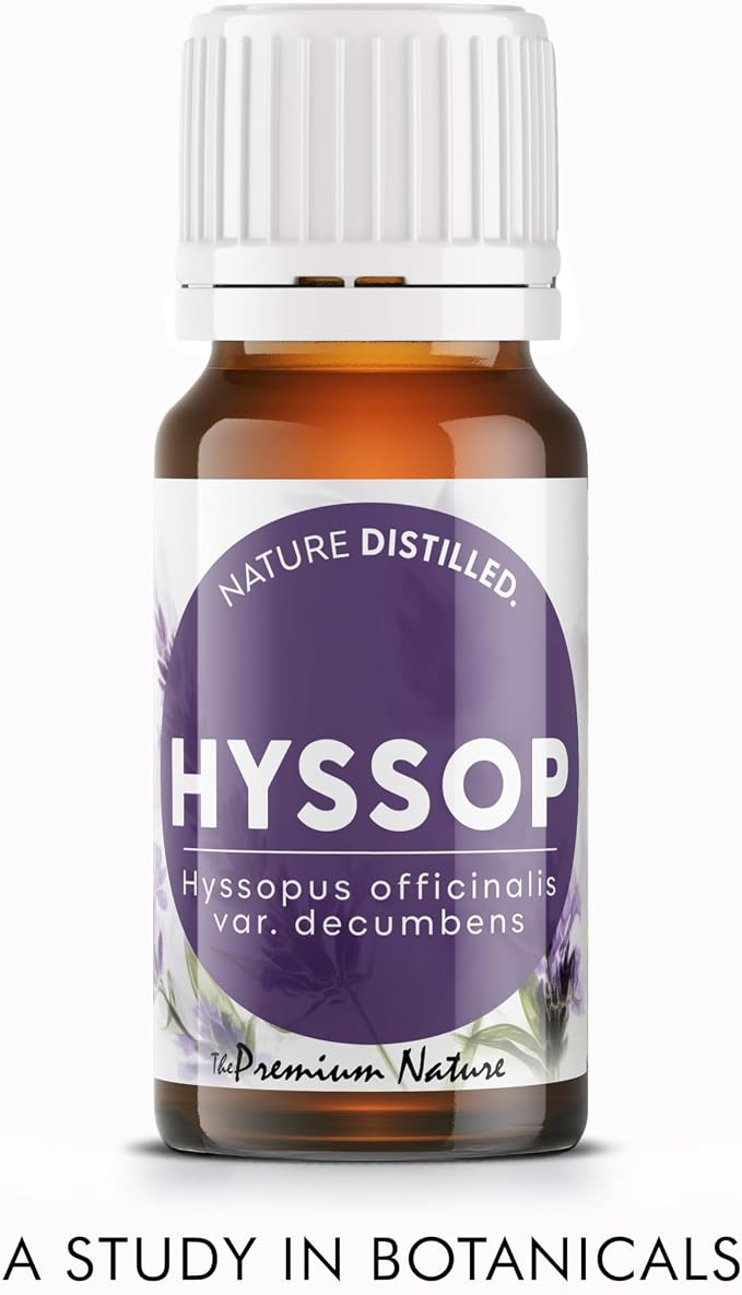 Organic Hyssop Essential Oil | 100% Pure & Natural Hyssopus officinalis Oil Fresh Herbaceous Aroma | for Diffuser, Candle Making & DIY Aromatherapy Blends, 0.34 fl oz