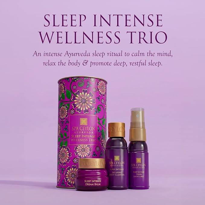 SPA CEYLON Sleep Intense Wellness Trio Set, Ayurvedic Pampering Set with Natural Ingredients, Shower Gel, Body Mist, Balm (150 g, Lavender, Ylang Ylang)