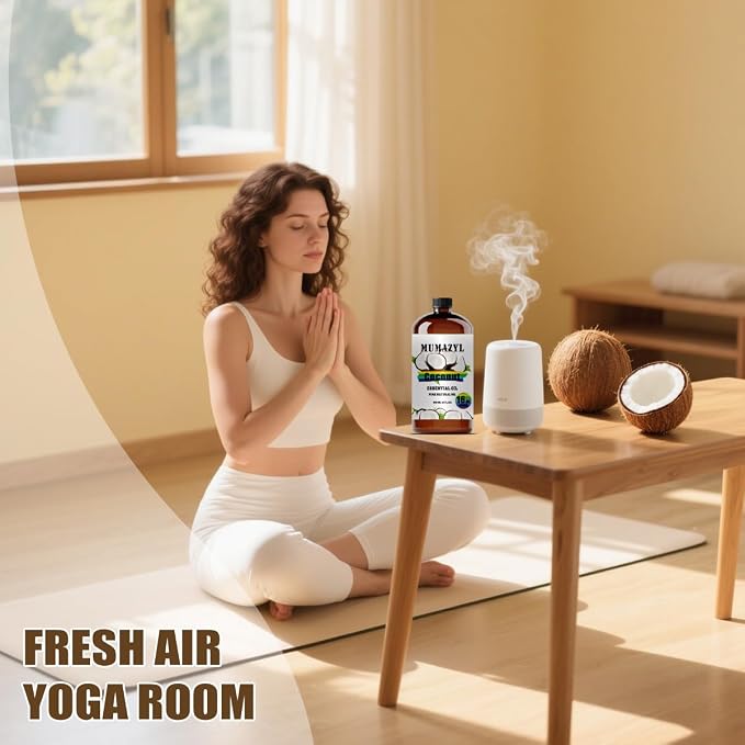 Coconut Essential Oil, Coconut Oil 16 Fl Oz 480ML for Diffuser Humidifier Yoga Cleaning DIY Candle Soap Making MUMAZYL Essential Oils