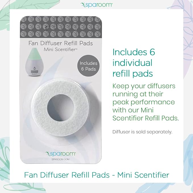 SpaRoom Mini Scentifier Essential Oil Fan Diffuser Refill Pads, Pack of 6