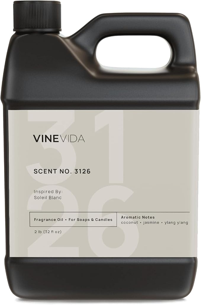 VINEVIDA Scent NO. 3126 Fragrance Oil - 32oz (2lbs) - Inspired by: Soleil Blanc Fragrance Oil for Candle Making - Made in USA Candle Scents Scents for Soap Making