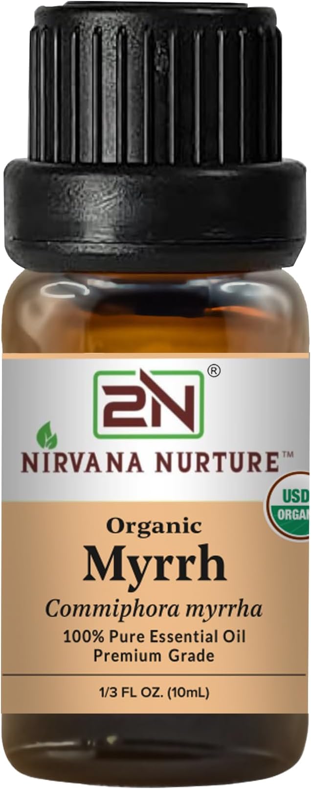 Myrrh Essential Oil, USDA Certified Organic, 100% Pure Undiluted, Aromatherapy Oil for Diffuser, Hair & Skin Care