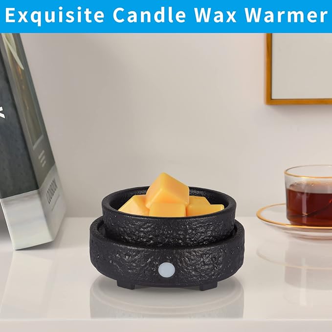 nawaza Ceramic Wax Melt Warmer Fragrance, 3 in1 Electric Candle Wax Warmer, Scented Wax Melt Wax Cubes Melter Fragrance Warmer for Home,Office, Birthday Gifts for Women Mom(Black)