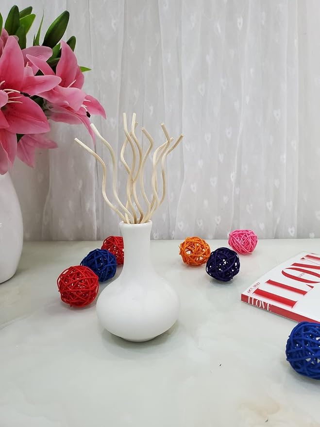 11 inchs Wavy Rattan Reed Diffuser Sticks 50PCS Natural Rattan Fragrance Aromatherapy Volatile Replacement RefillEssential Oil Aroma Diffuser Replacements Sticks for own Space (50PCS, Wood Color)