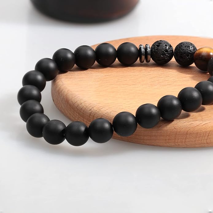 Healing Bracelets for Women, Anti Anxiety Yoga Beads Stress Relief Healing Thoughts Bracelets Relaxation Gift Aromatherapy Essential Oil Diffuser Lava Bracelet Gifts for Women