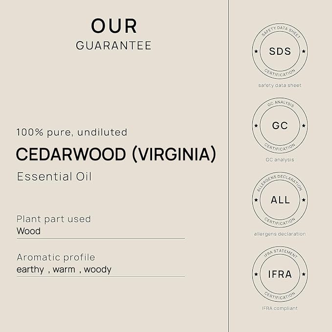 VINEVIDA Cedarwood (Virginia) Essential Oil - Gallon Cedarwood (Virginia) Oil Undiluted - Bulk Gallon Essential Oil for Soap Making Safe for Skin - DIY Candle Scents for Candlemaking Scents - 8 lbs