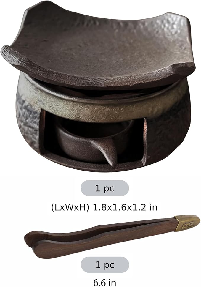 Ceramic Aromatherapy Burner with Tongs, Tea Light Candle Holder Warmer, Essential Oil Diffuser Stove, Herb Incense Burner Plate Set, Zen Style Fragrance Diffuser for Home Office Meditation Relaxation