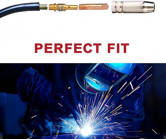 25PK Contact tip Nozzle .030 Parts diffuser kit fits Vulcan OmniPro 220 MIGMax 140 215 63616 63617 Welder & Titanium Unlimited 200 MIG170 / MIG140 57862 64804 64805 Welder MIG Gun (25PK Nozzle .030)