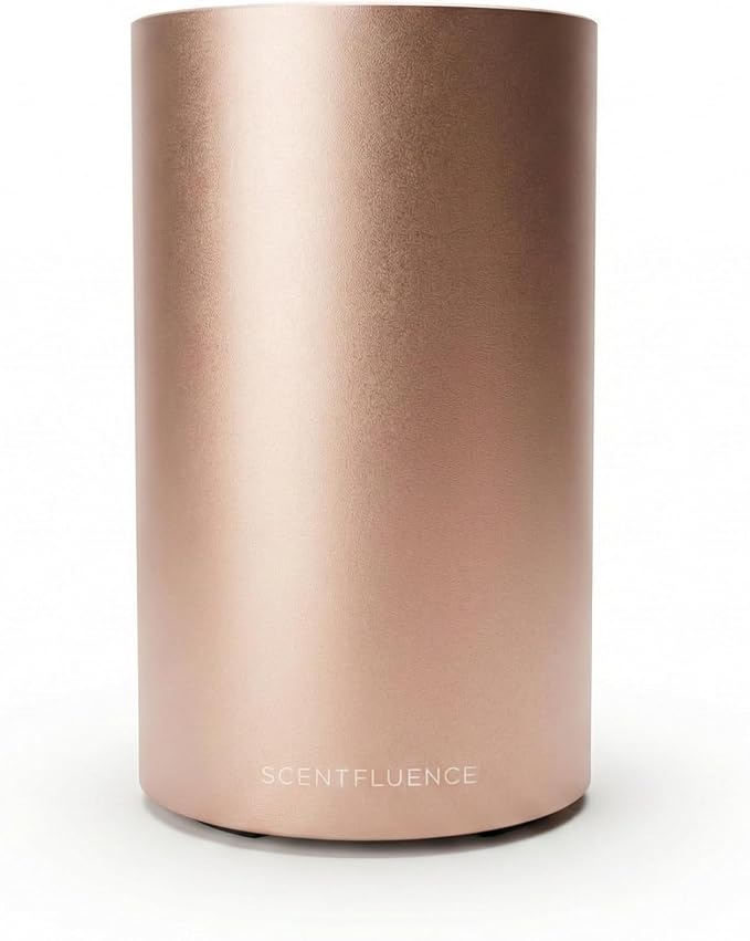 Waterless Scent Diffuser for Home – Rechargeable Cold-Air Room Diffuser, Chrome Finish, Adjustable Settings, USB, Covers 450 Sq Ft