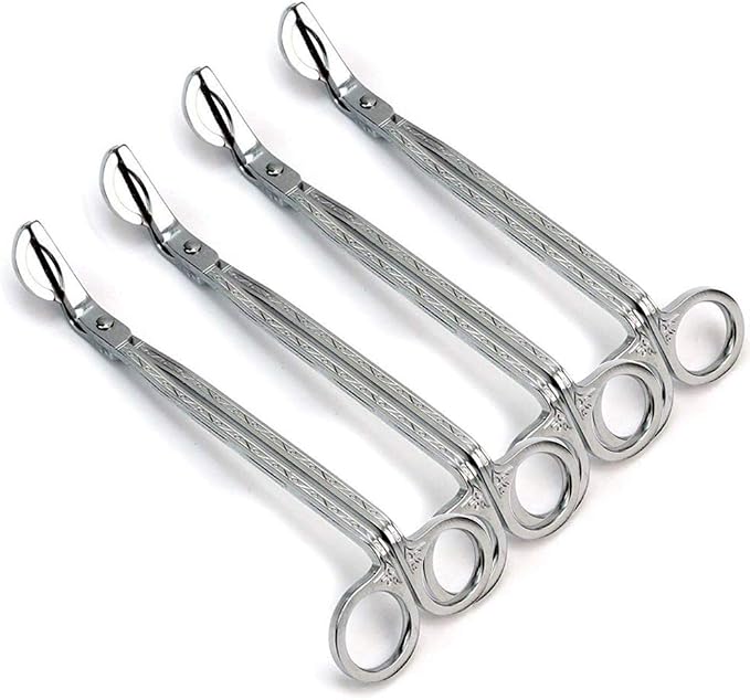 STONCEL 4PC Candle Trimmer Wick Catcher Stainless Steel,Silver