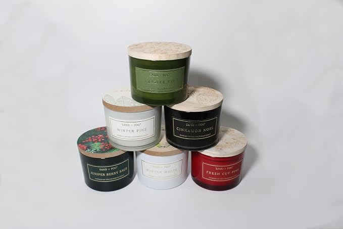 Sand + Fog Scented Candle - Juniper Berry Sage – Additional Scents and Sizes – 100% Cotton Lead-Free Wick - Luxury Air Freshening Jar Candles - Perfect Home Decor – 12oz