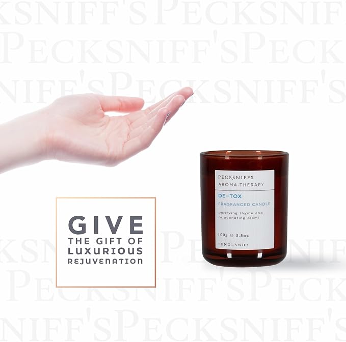 Pecksniff's De-tox Luxury Scented Candle | 1 Wick, 100 g/3.5 oz