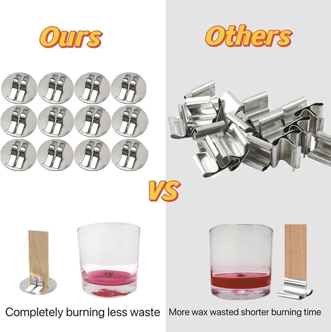 1000 pcs Wick Clip for Candle Making Wood Wick Holder Base Universal Wood Wick Clips Wooden Wicks Bases Metal Candle Wick Holders (Wicks not Included)