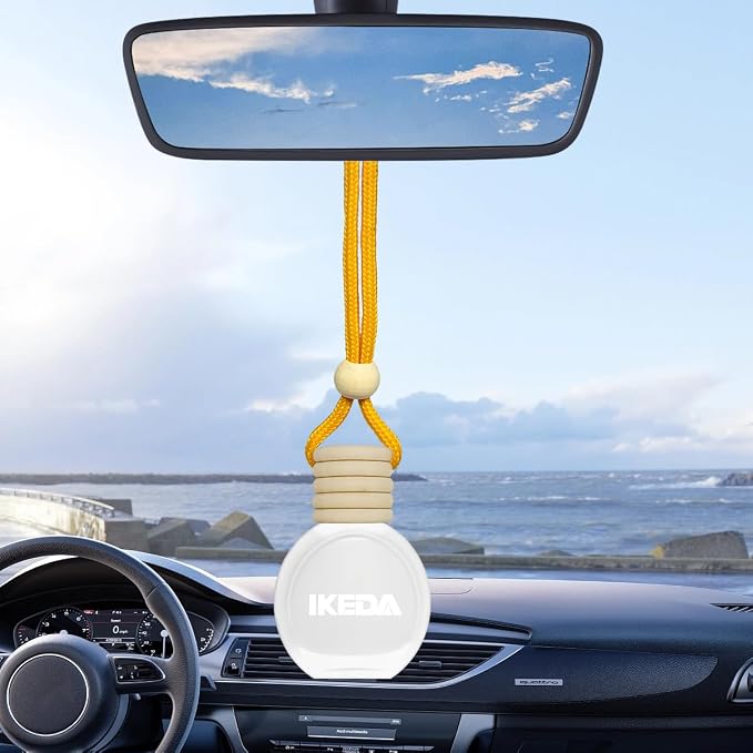 Ikeda Car Air Freshener: Hanging Car Smell Air Freshener | 10ml Hanging Car Perfume | Long Lasting Fragrance | Strong Scents Diffuser for Auto Home (Coconut)