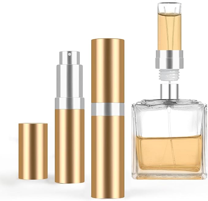 MUB 5ml Perfume Travel Refillable Atomizer Bottle Glass Liner Top-Filling Leak-Proof Spray Bottle Atomizer Sprayer for Perfume Cologne Mini Travel Size Empty Pocket Portable for Outgoing