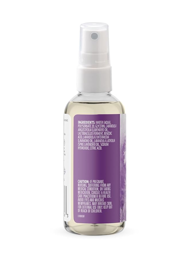 Aura Cacia Relaxing Lavender Aromatherapy Mist, 4-Ounce, Lavender Pure Essential Oils, Sweet & Floral Aroma
